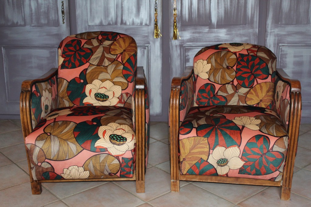 Fauteuils Art Déco, amovible,  atelier réfection de fauteuil, rénovation siège, rénovation fauteuil, DIY