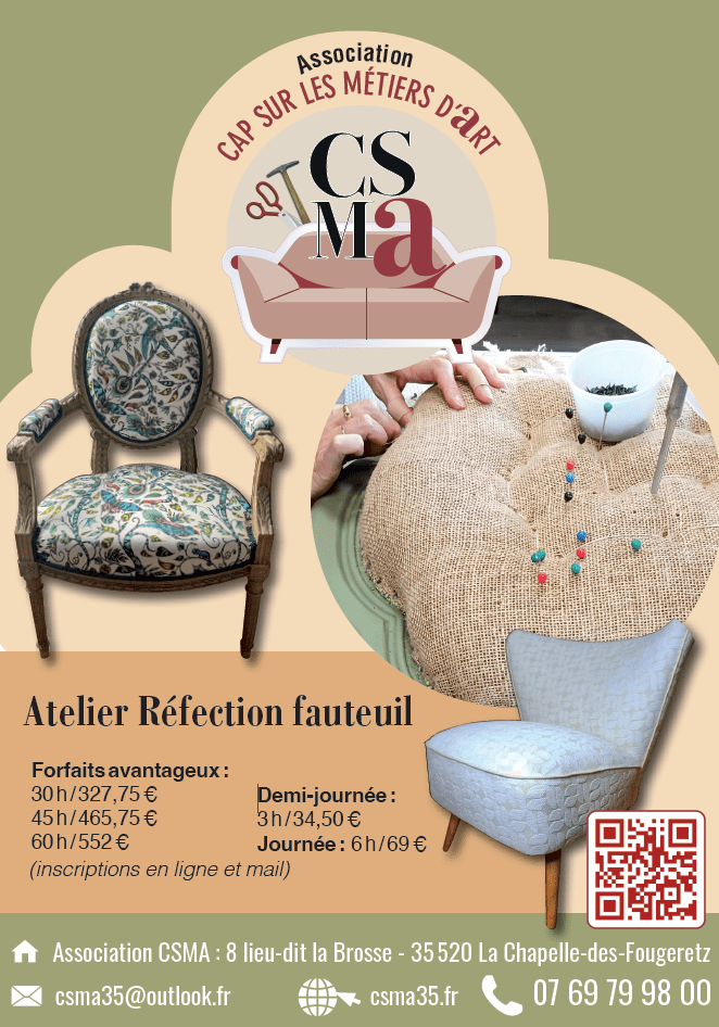 Atelier de réfection de fauteuil à Rennes 